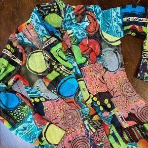 Mesmerize Button-up Ruffled Blouse M